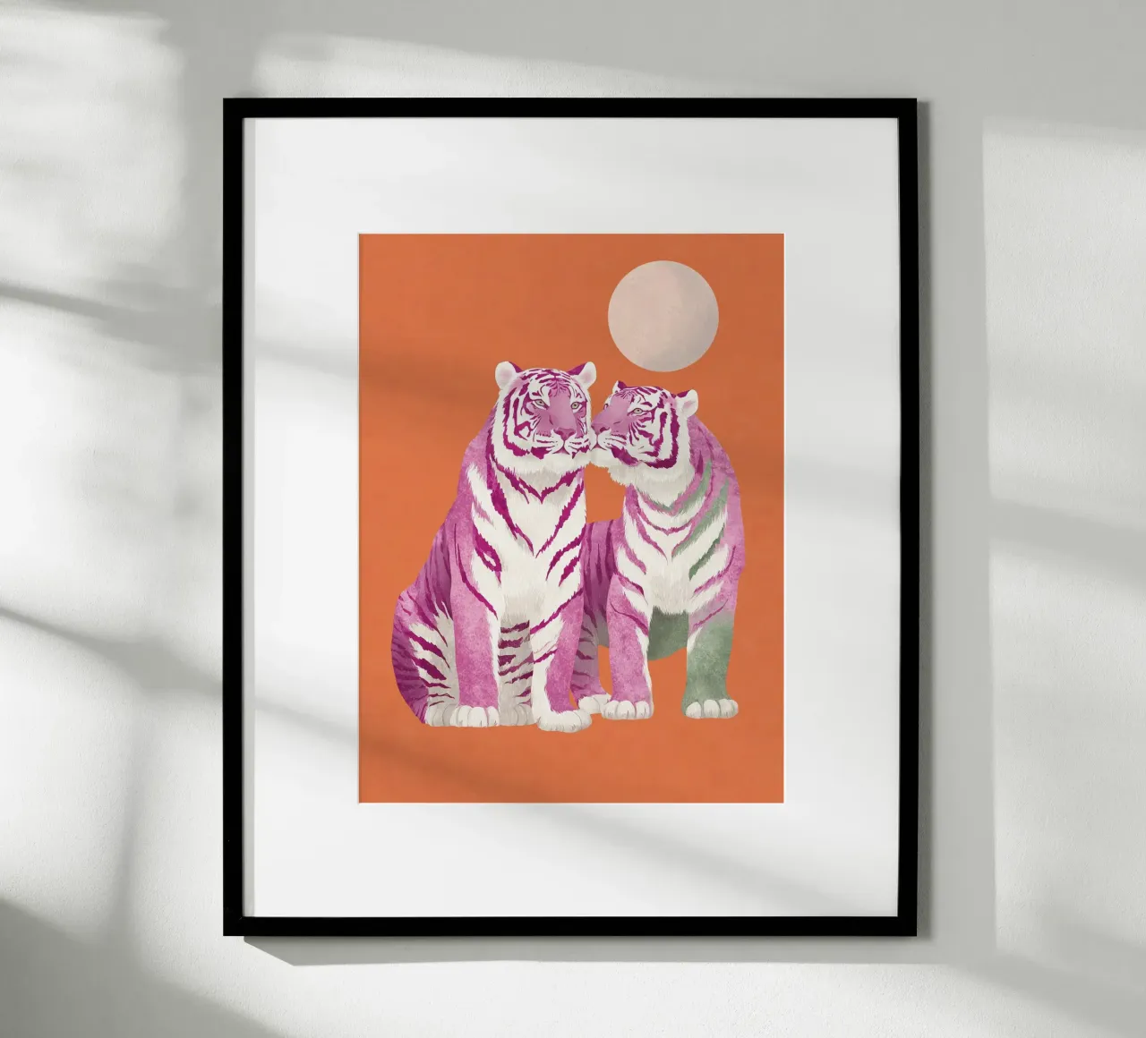 Coppia di tigri al chiaro di luna poster da Carinaprint