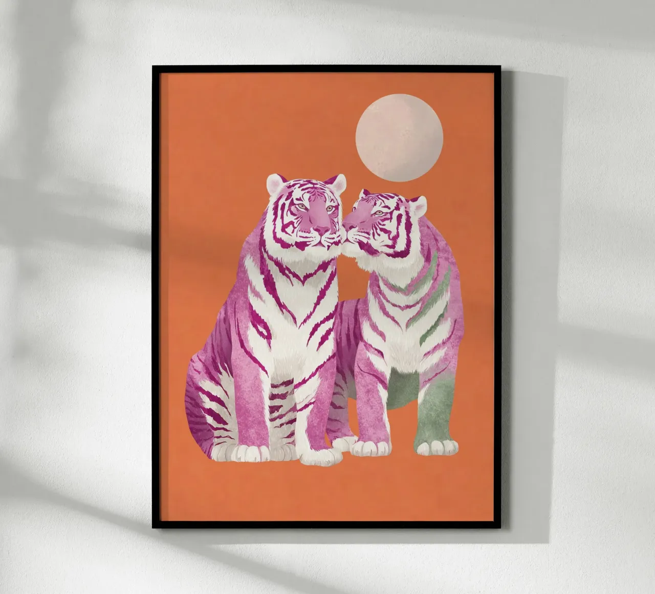 Coppia di tigri al chiaro di luna poster da Carinaprint