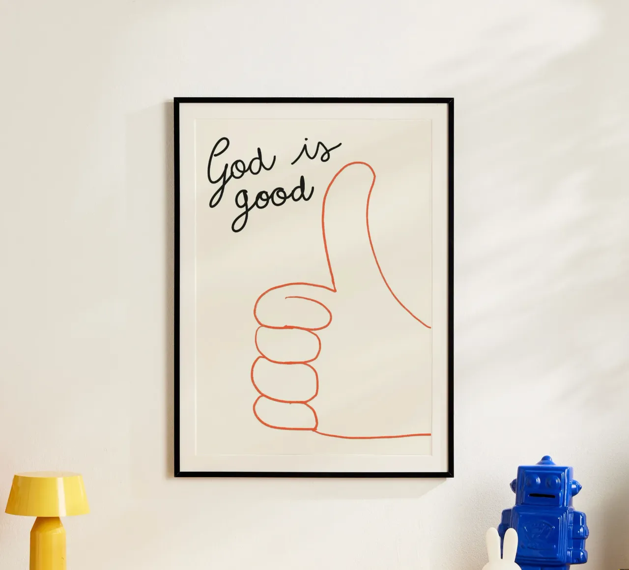 Dio è buono, pollice in su Stampa d'arte cristiana poster da vintagepod