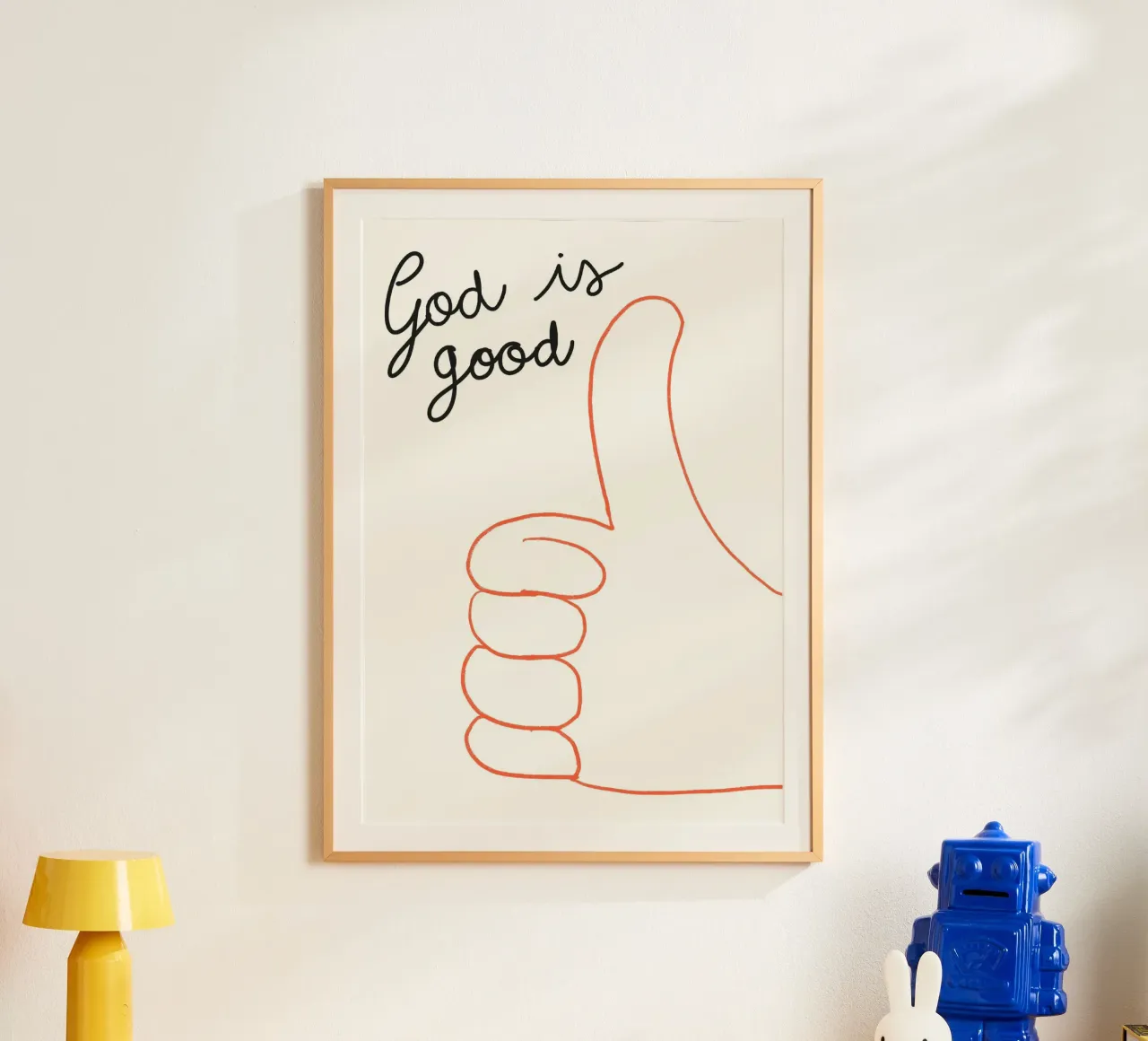 Dio è buono, pollice in su Stampa d'arte cristiana poster da vintagepod