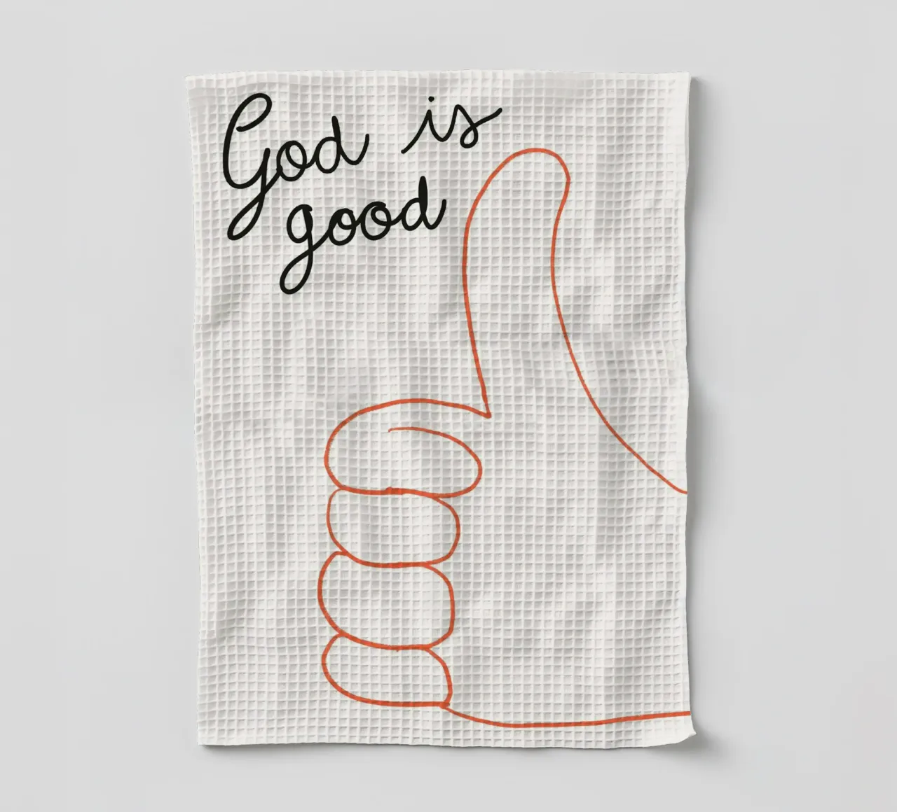 Dieu est bon, le pouce en l'air Christian Art Print torchon de vintagepod