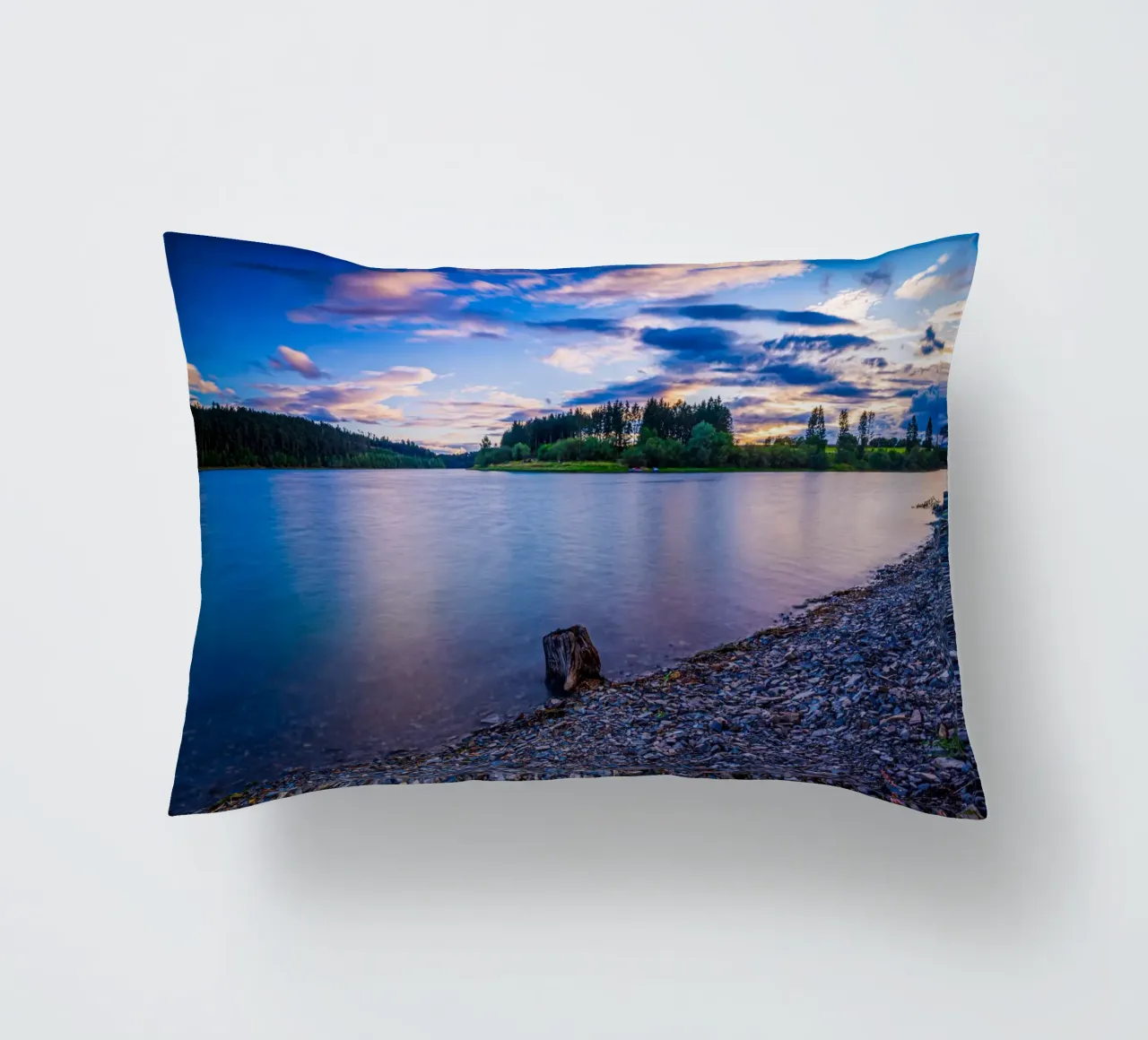 Tramonto al lago artificiale cuscino da Marcus Beckert | Fotografie