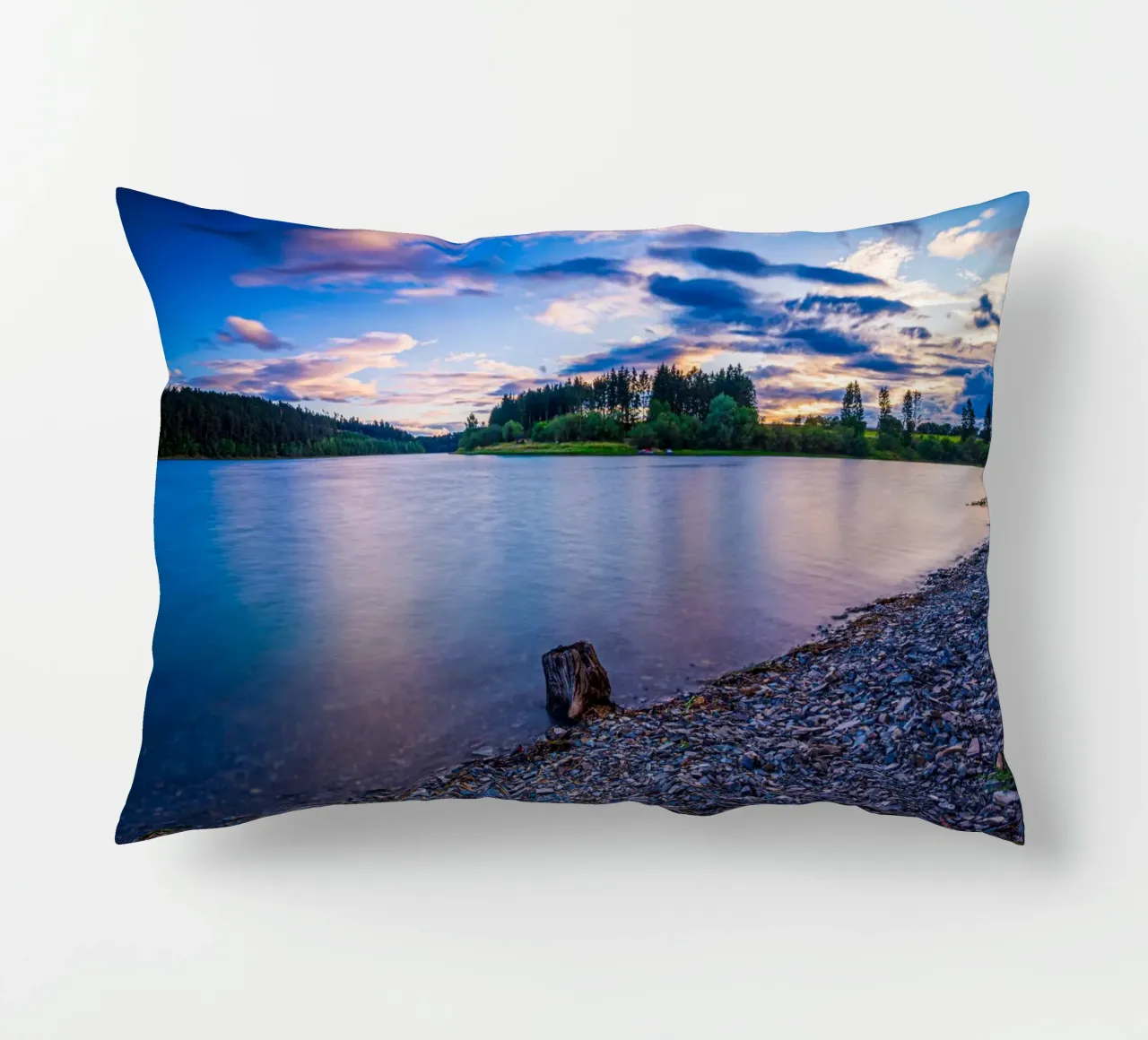 Tramonto al lago artificiale cuscino da Marcus Beckert | Fotografie