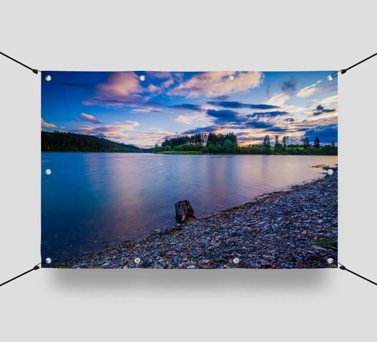Tramonto al lago artificiale telo in pvc da Marcus Beckert | Fotografie