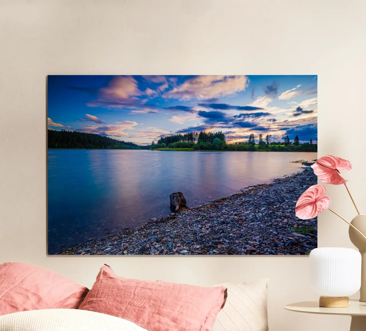 Tramonto al lago artificiale poster da Marcus Beckert | Fotografie