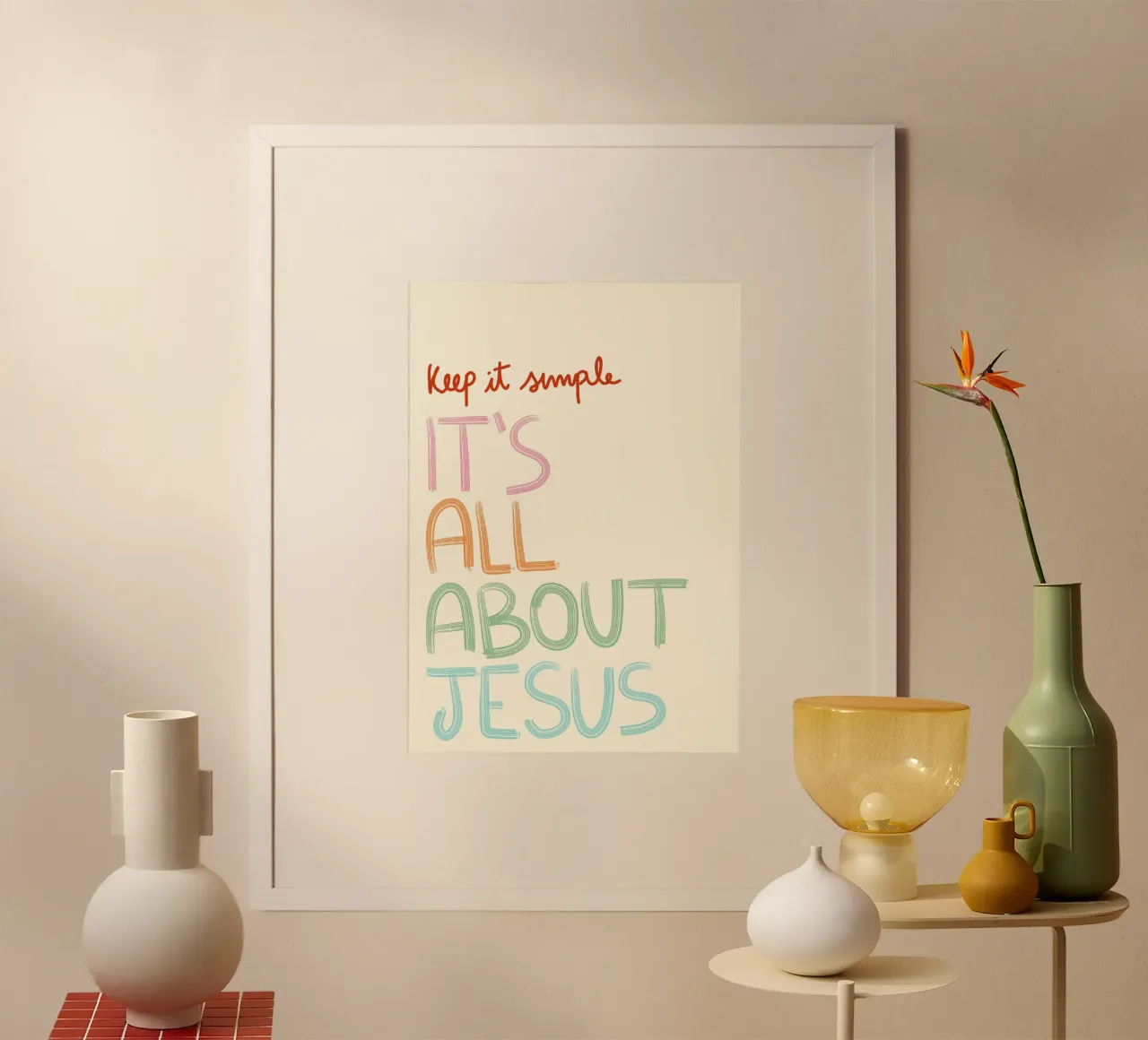 It's All About Jesus, simple Christian Art Print poster de vintagepod