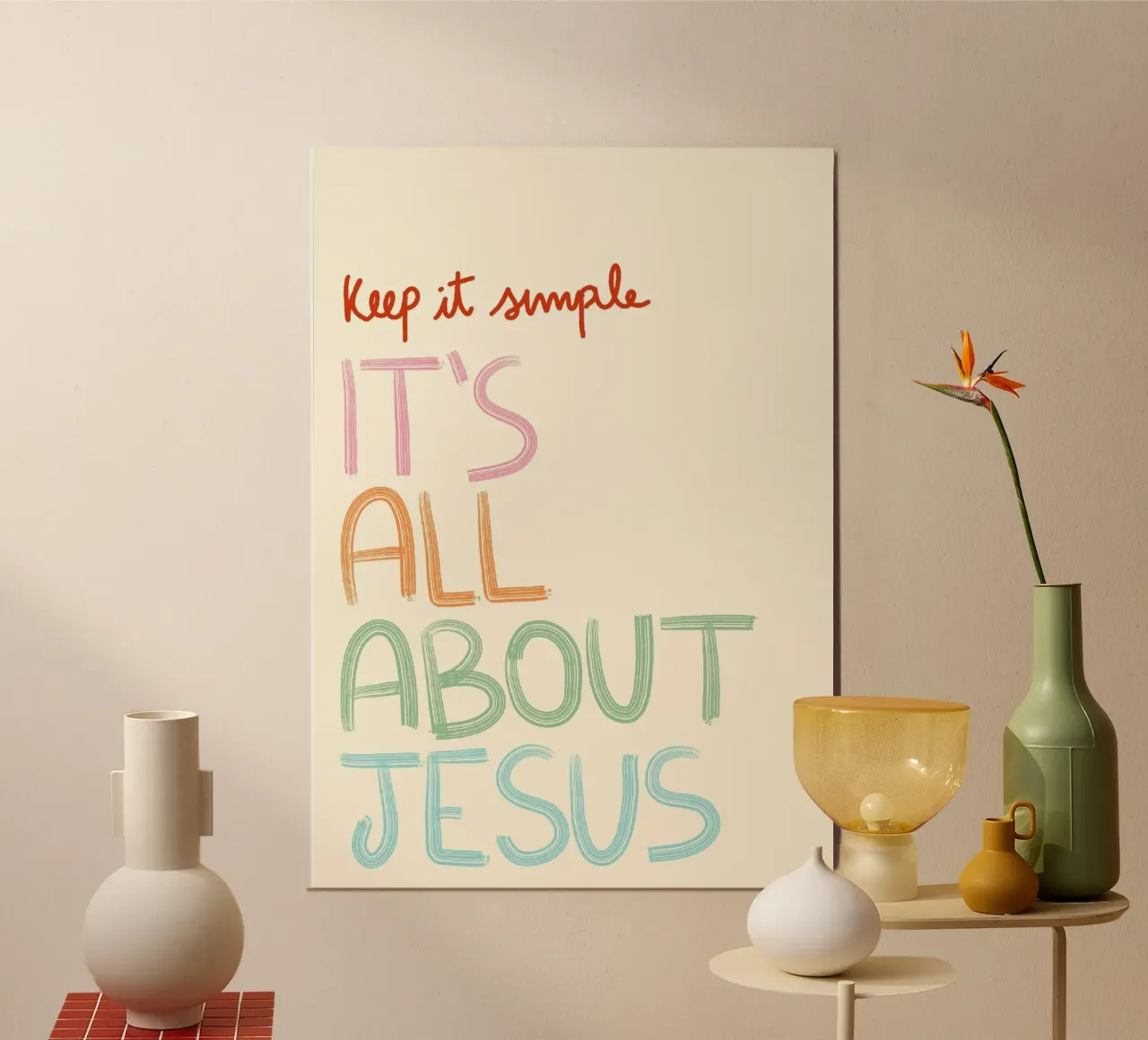 It's All About Jesus, simple Christian Art Print poster de vintagepod