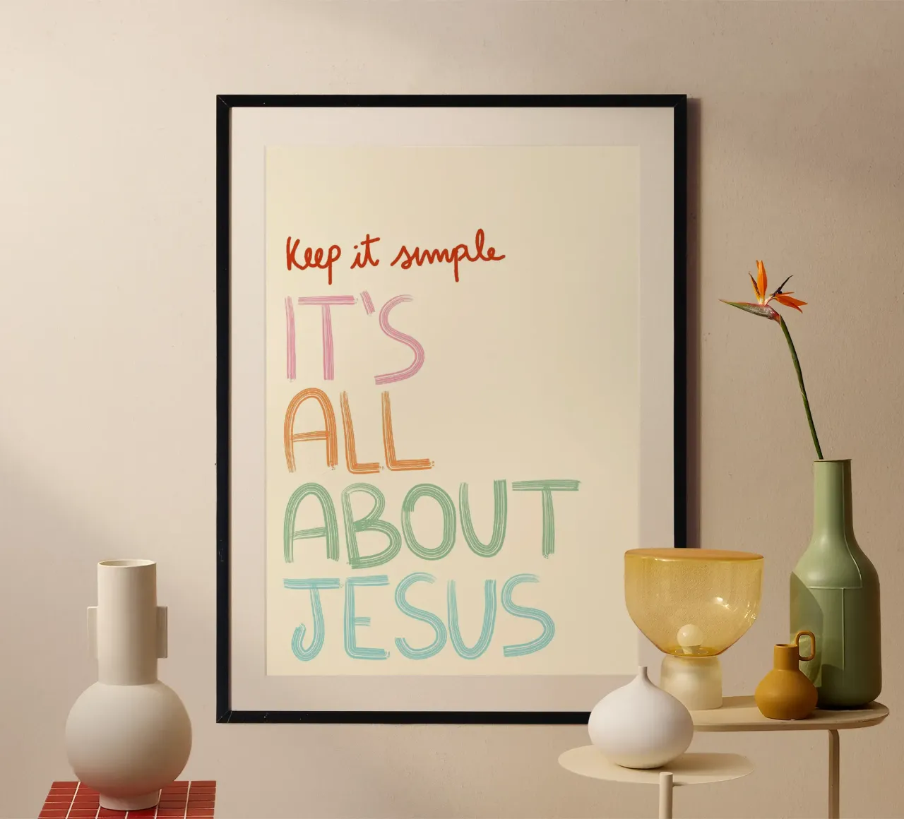 It's All About Jesus, simple Christian Art Print poster de vintagepod