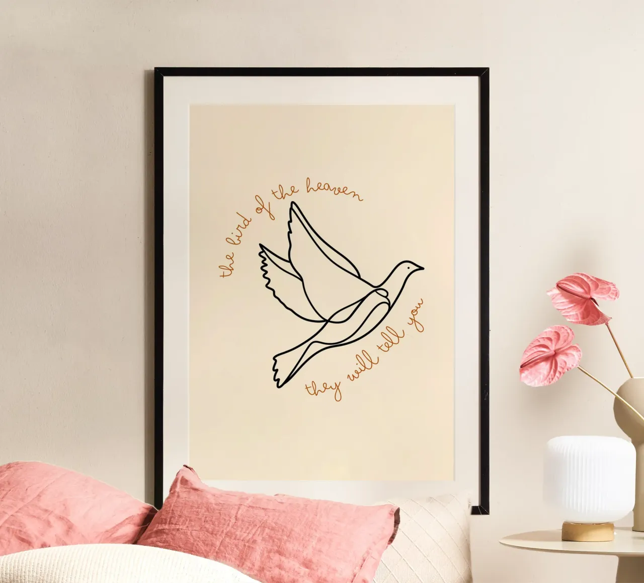 Uccello del cielo, stampa artistica minimalista della linea Dove poster da vintagepod
