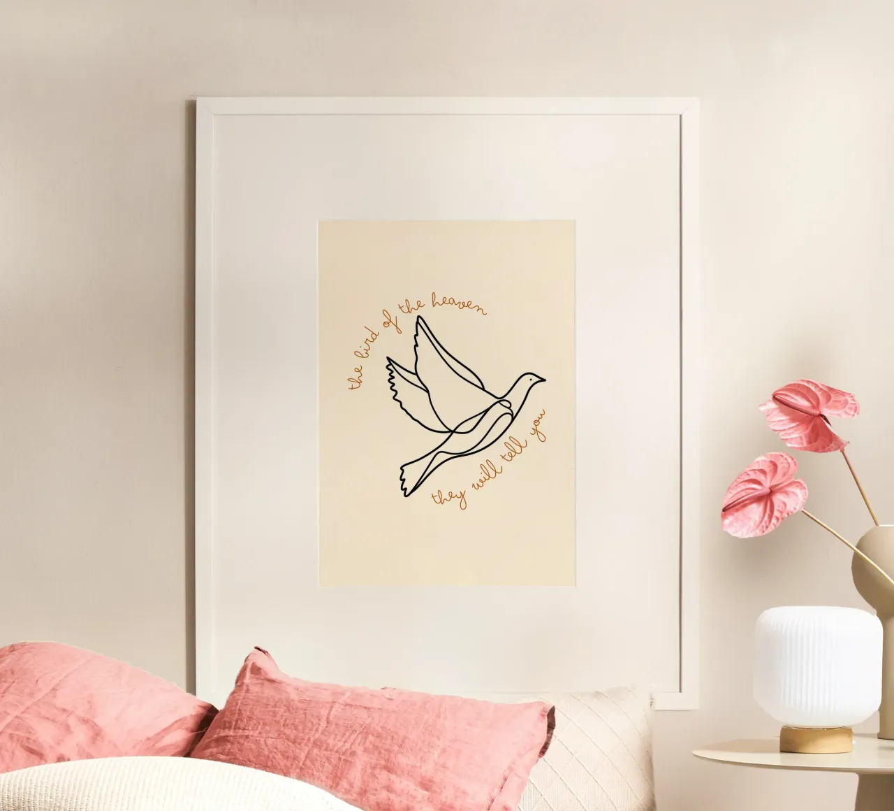Uccello del cielo, stampa artistica minimalista della linea Dove poster da vintagepod