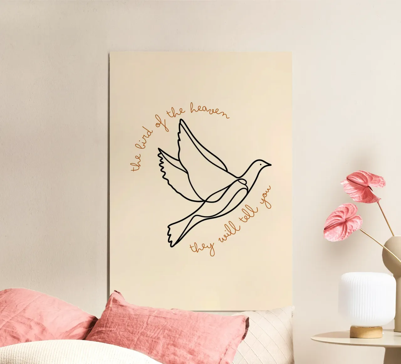 Uccello del cielo, stampa artistica minimalista della linea Dove poster da vintagepod