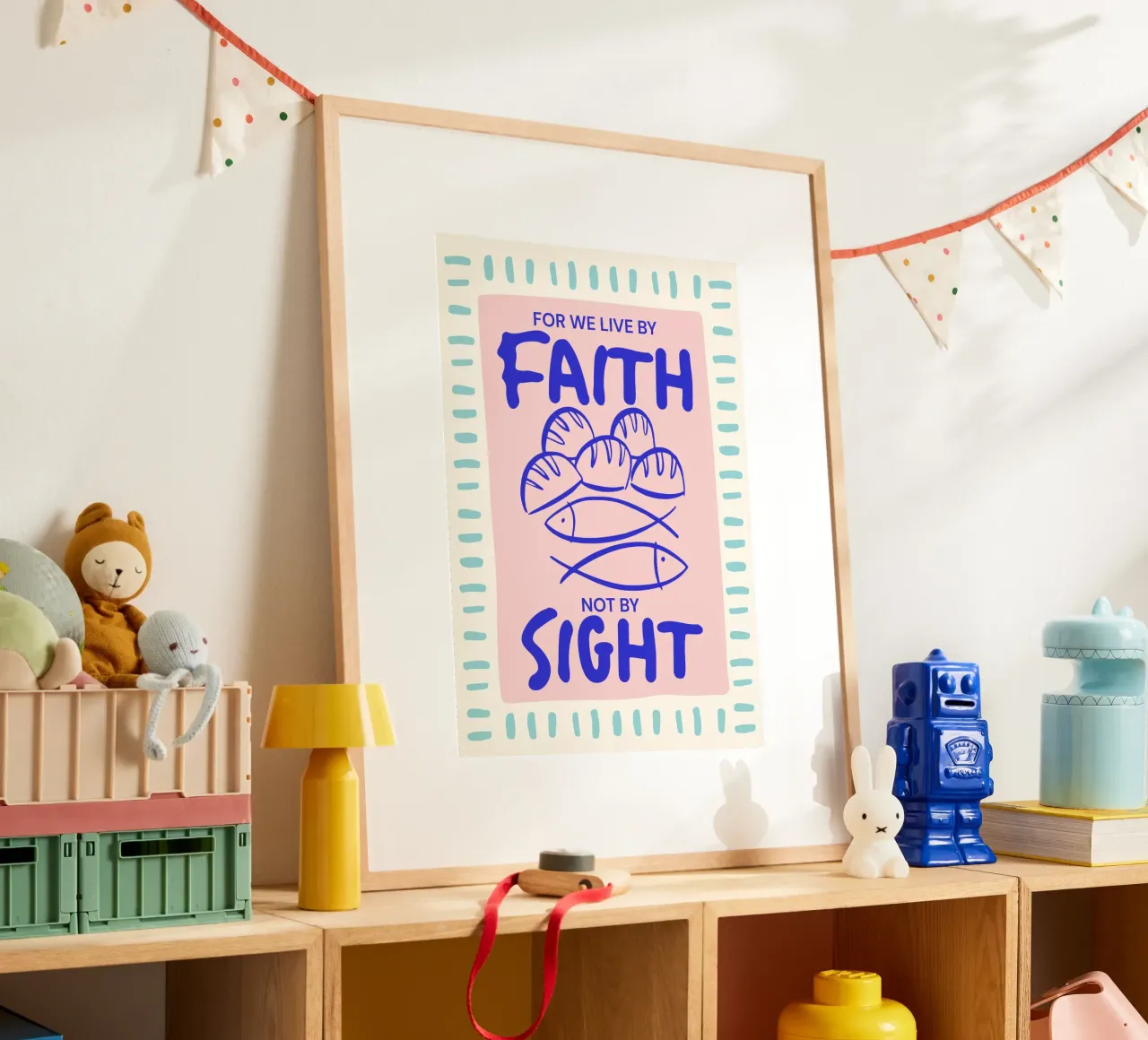 Vivere con la fede, non con la vista, stampa d'arte cristiana poster da vintagepod