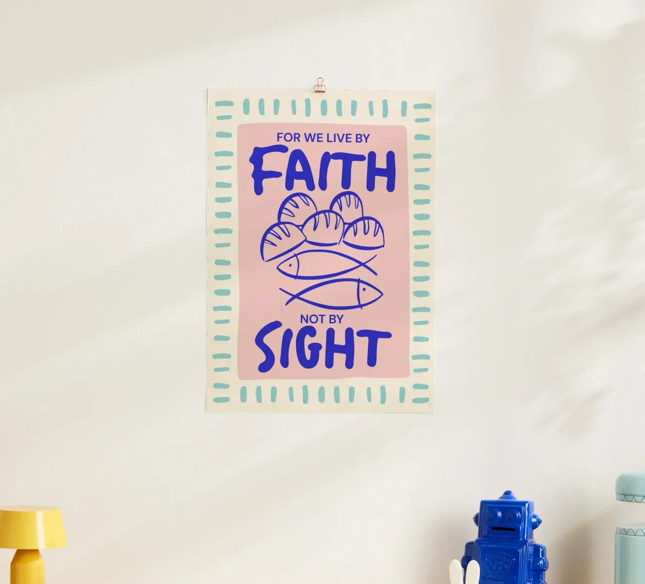 Vivere con la fede, non con la vista, stampa d'arte cristiana poster da vintagepod