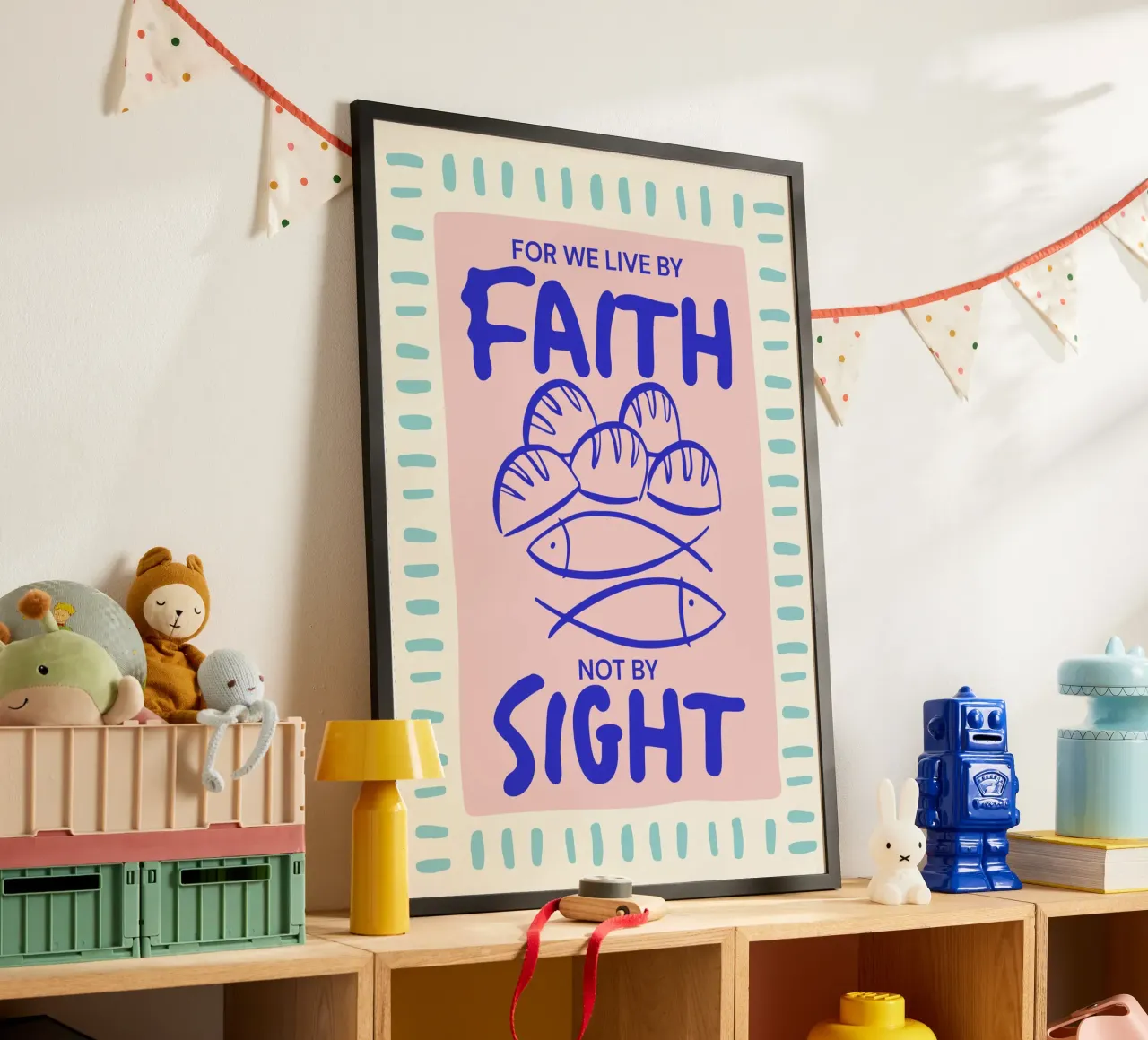 Vivere con la fede, non con la vista, stampa d'arte cristiana poster da vintagepod