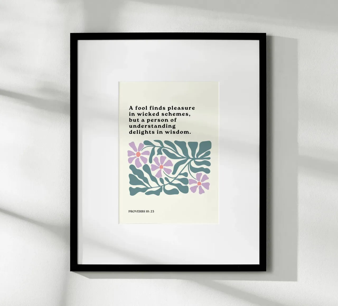 Proverbi 10:23, Saggezza e comprensione Arte floreale poster da vintagepod
