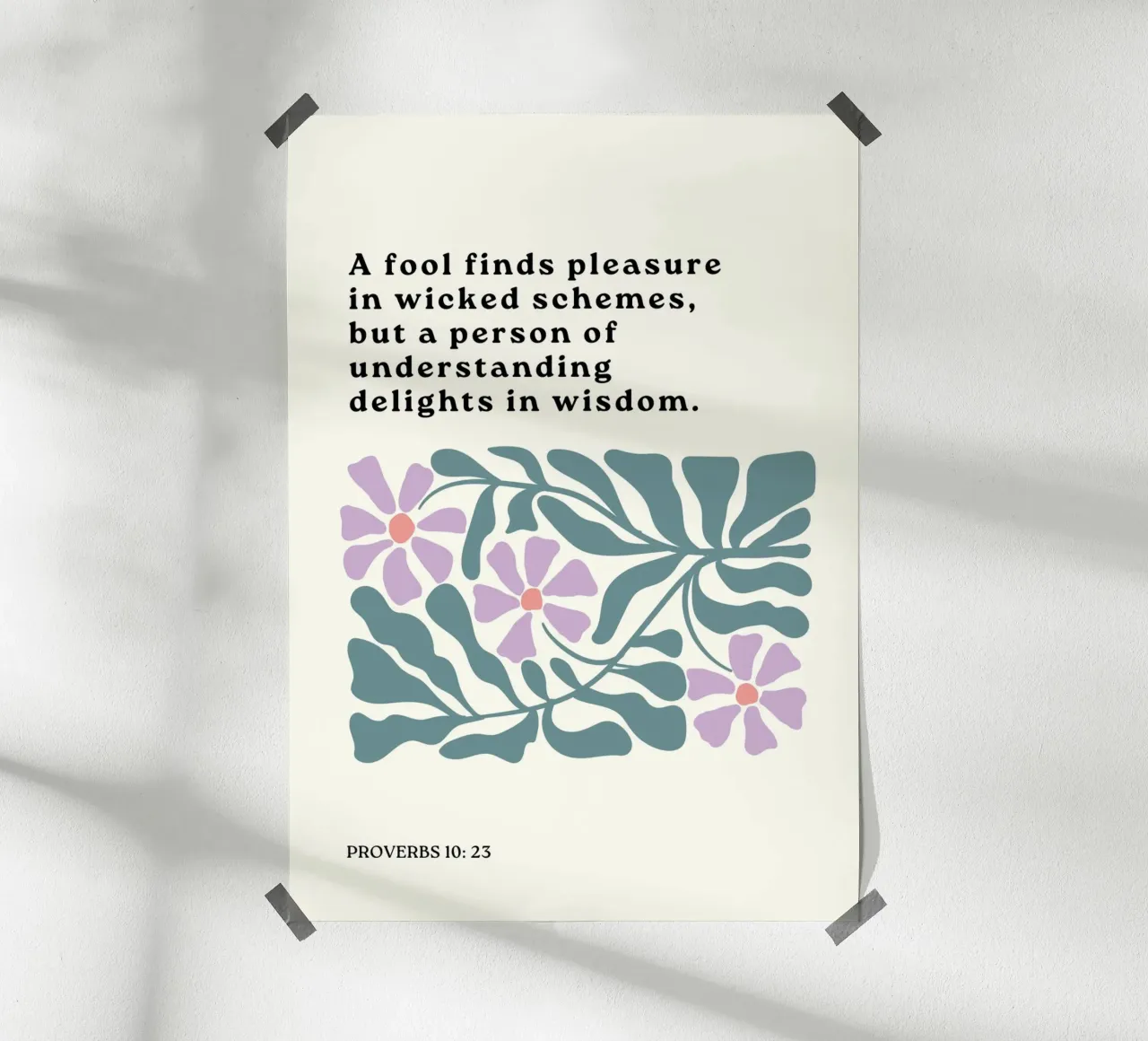 Proverbi 10:23, Saggezza e comprensione Arte floreale poster da vintagepod