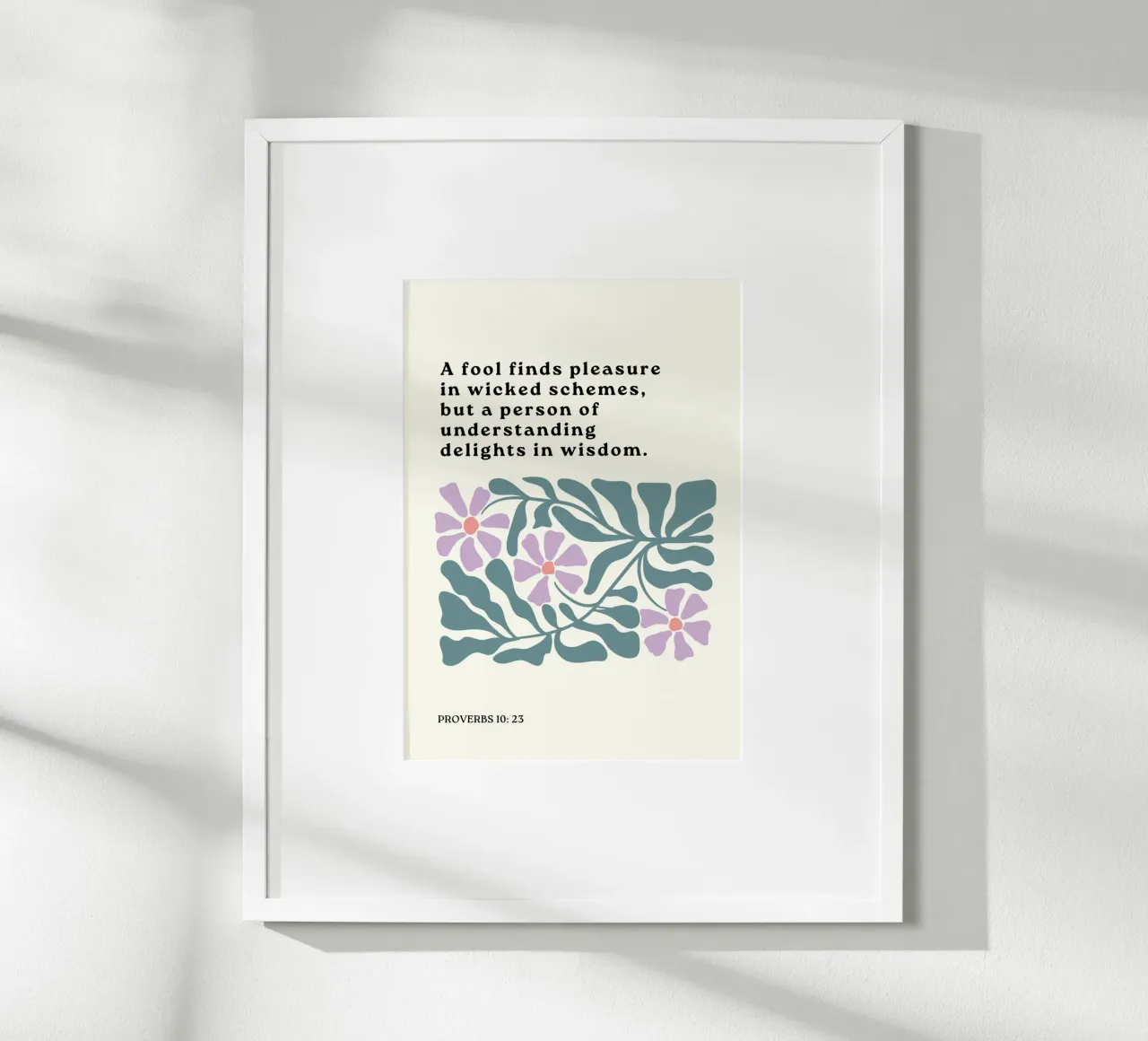 Proverbi 10:23, Saggezza e comprensione Arte floreale poster da vintagepod