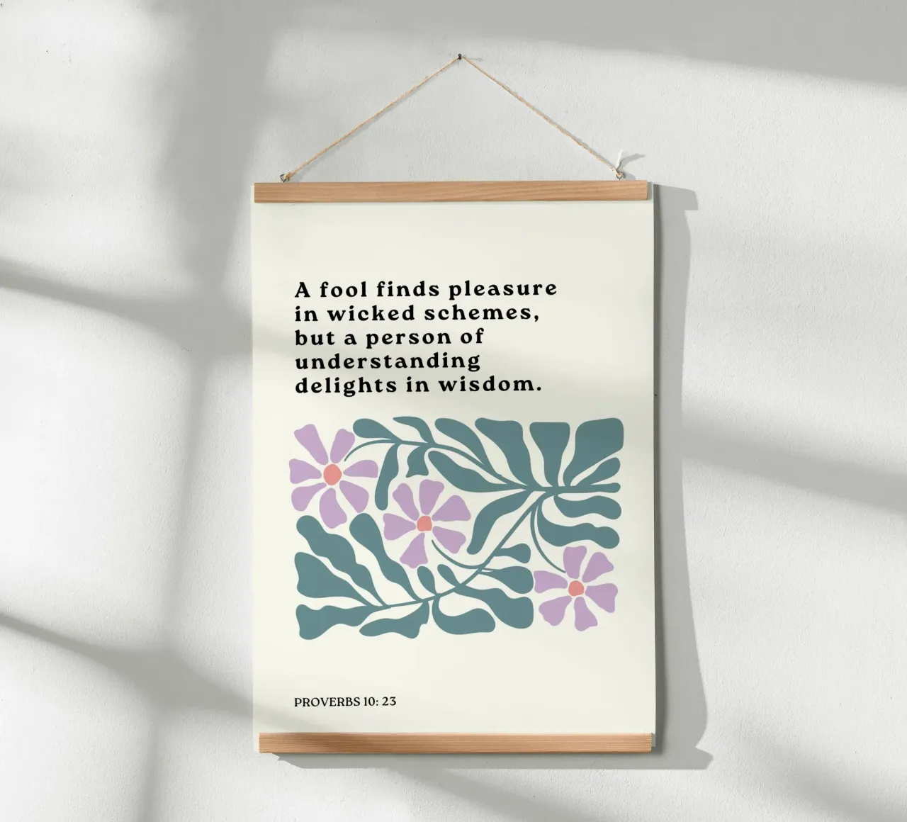 Proverbi 10:23, Saggezza e comprensione Arte floreale poster da vintagepod