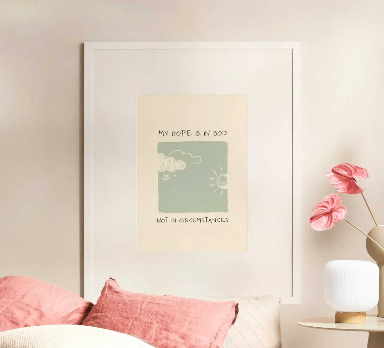 Mon espoir est en Dieu, Minimalist Weather Art Print poster de vintagepod
