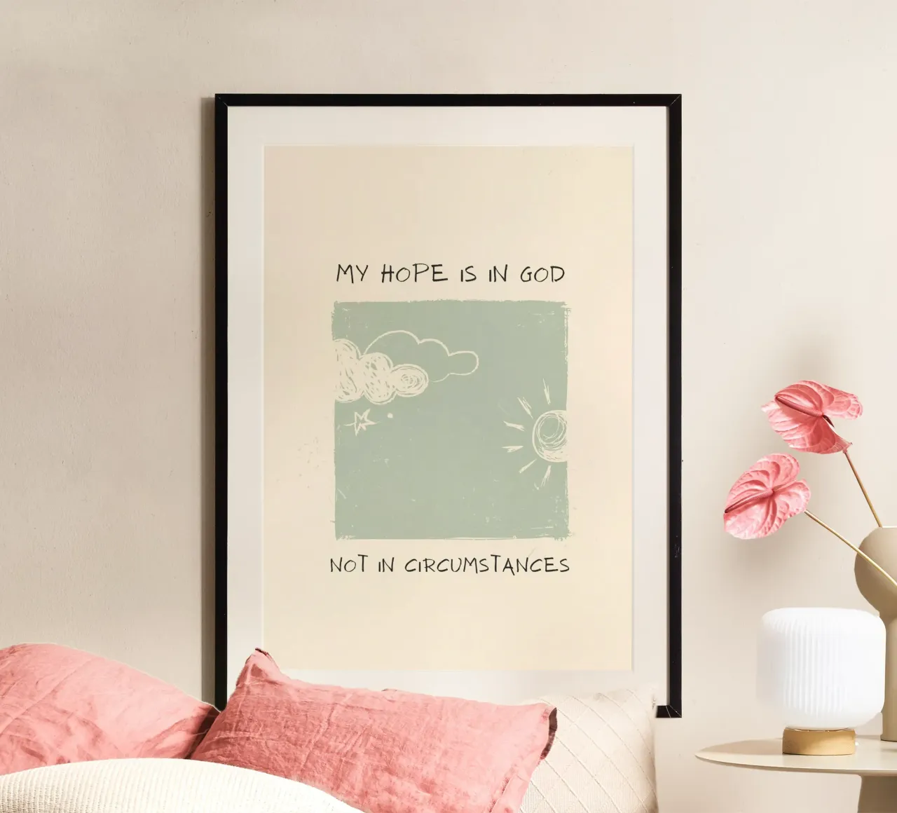 Mon espoir est en Dieu, Minimalist Weather Art Print poster de vintagepod