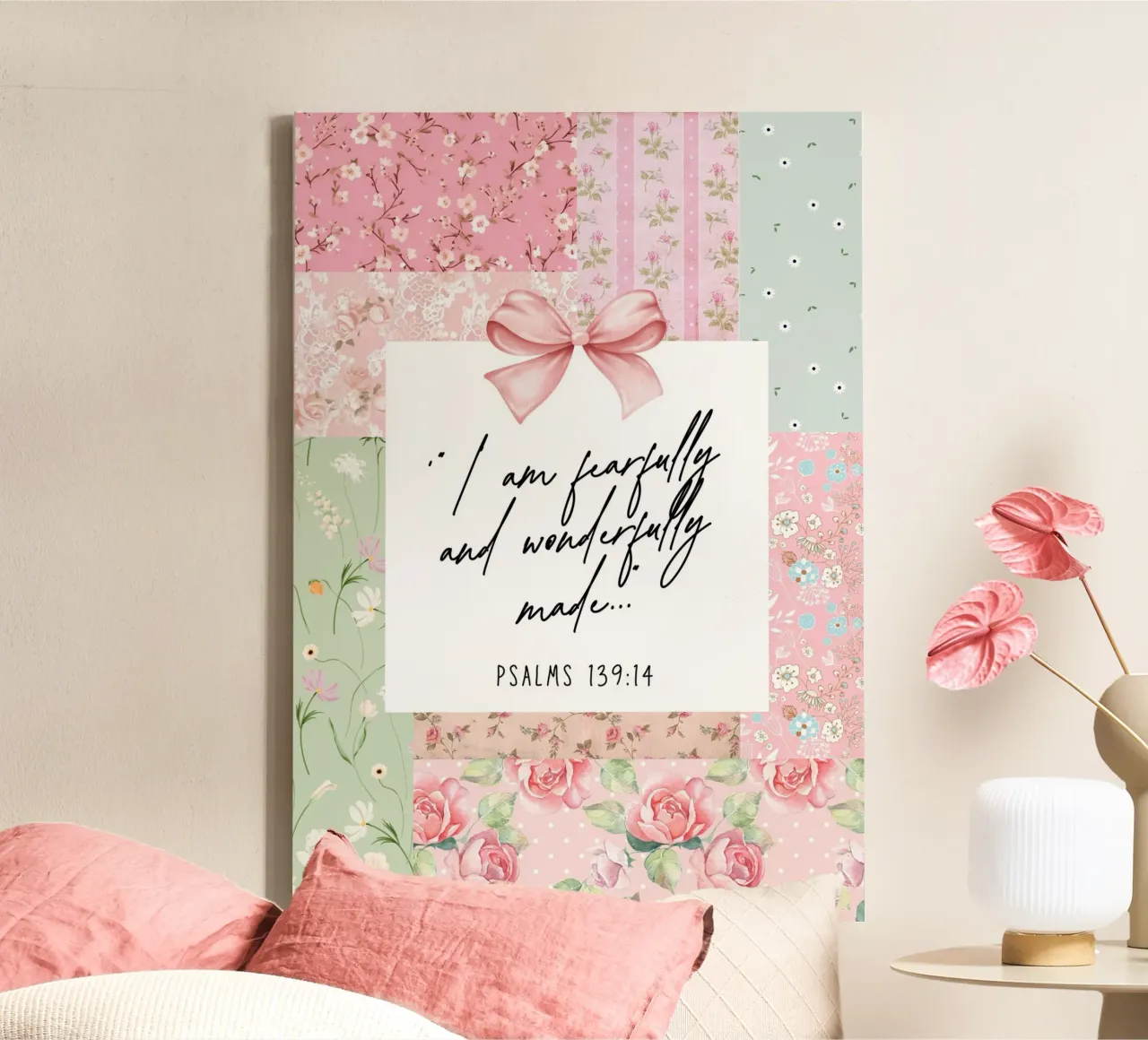 Fearfully & Wonderfully Made, Salmo 139:14 Póster lienzo con Marco flotante de vintagepod