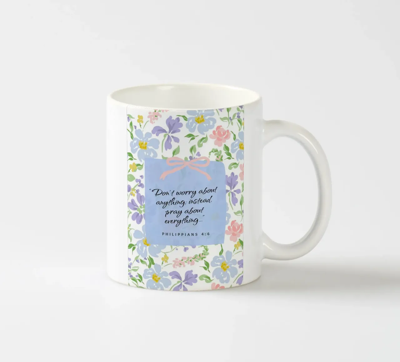 Filippesi 4:6, Non preoccuparti, prega per ogni cosa tazza in ceramica da vintagepod