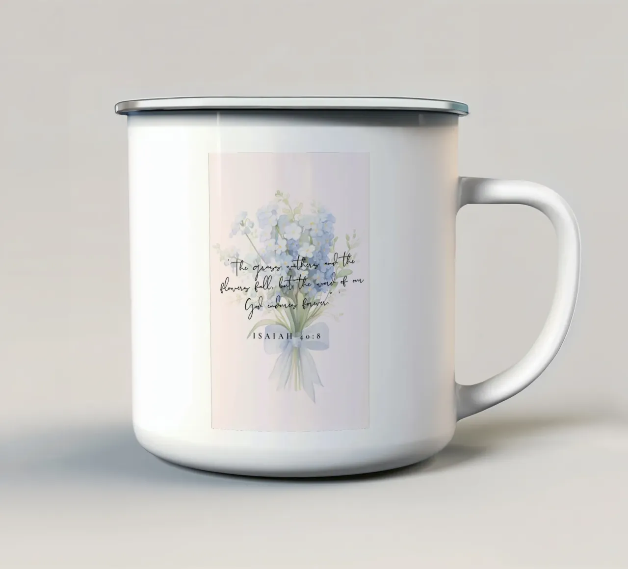Isaia 40:8, La Parola di Dio dura in eterno tazza in smalto da vintagepod