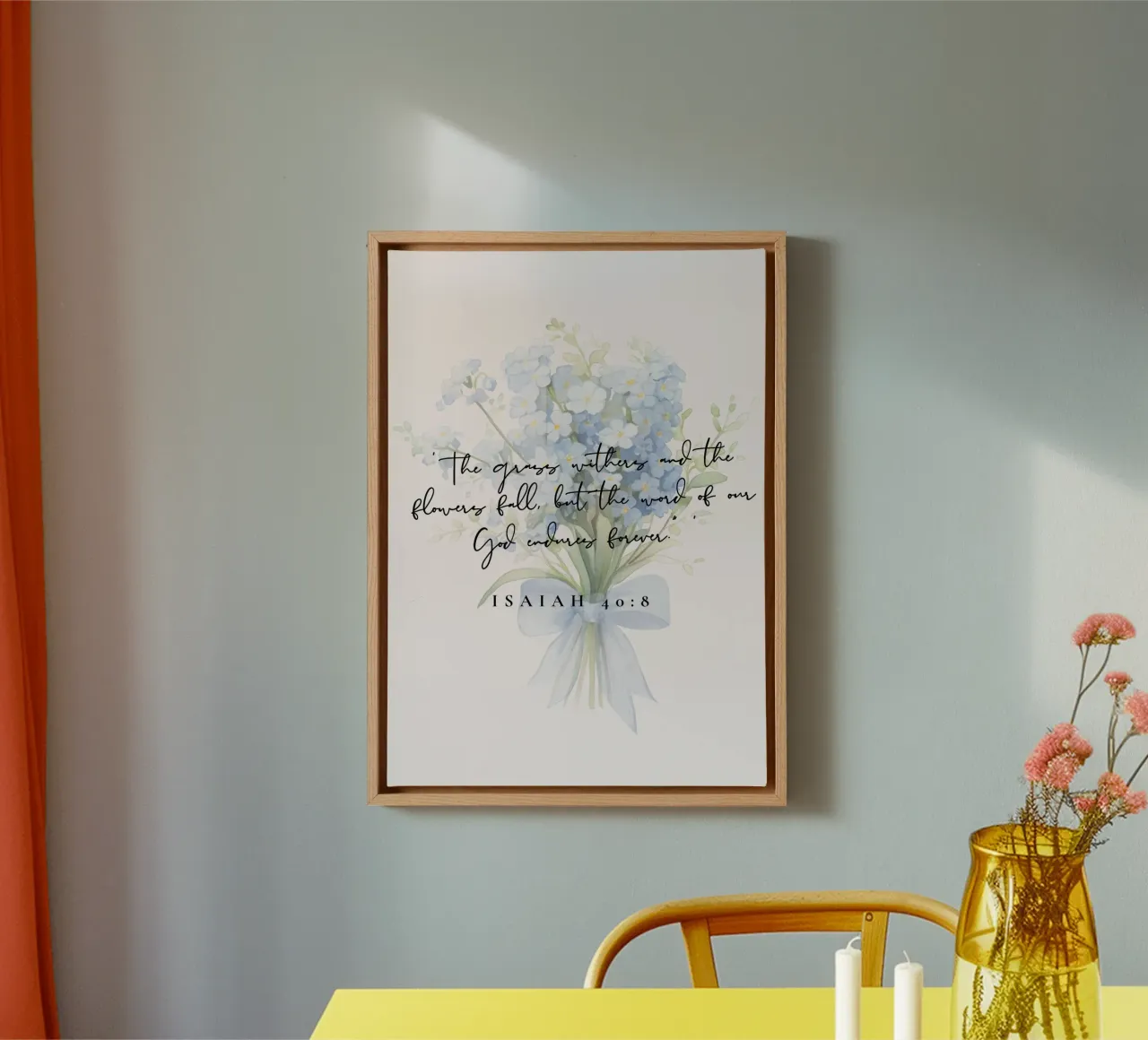 Isaiah 40:8, God's Word Endures Forever canvas with Floater frame by vintagepod