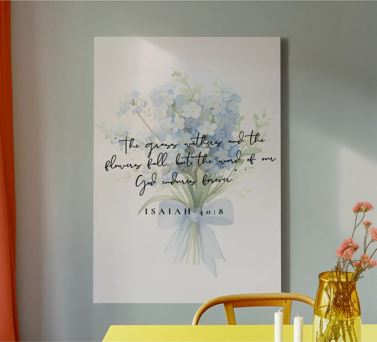 Isaiah 40:8, God's Word Endures Forever canvas with Floater frame by vintagepod
