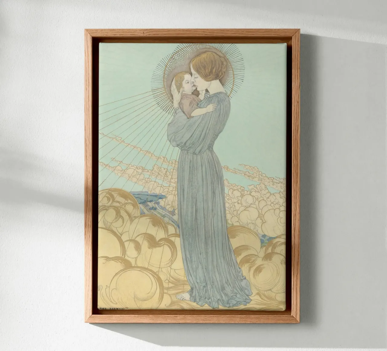 Nostra Signora delle Nuvole, Quadro Art Nouveau tela con Cornice a cassetta da vintagepod