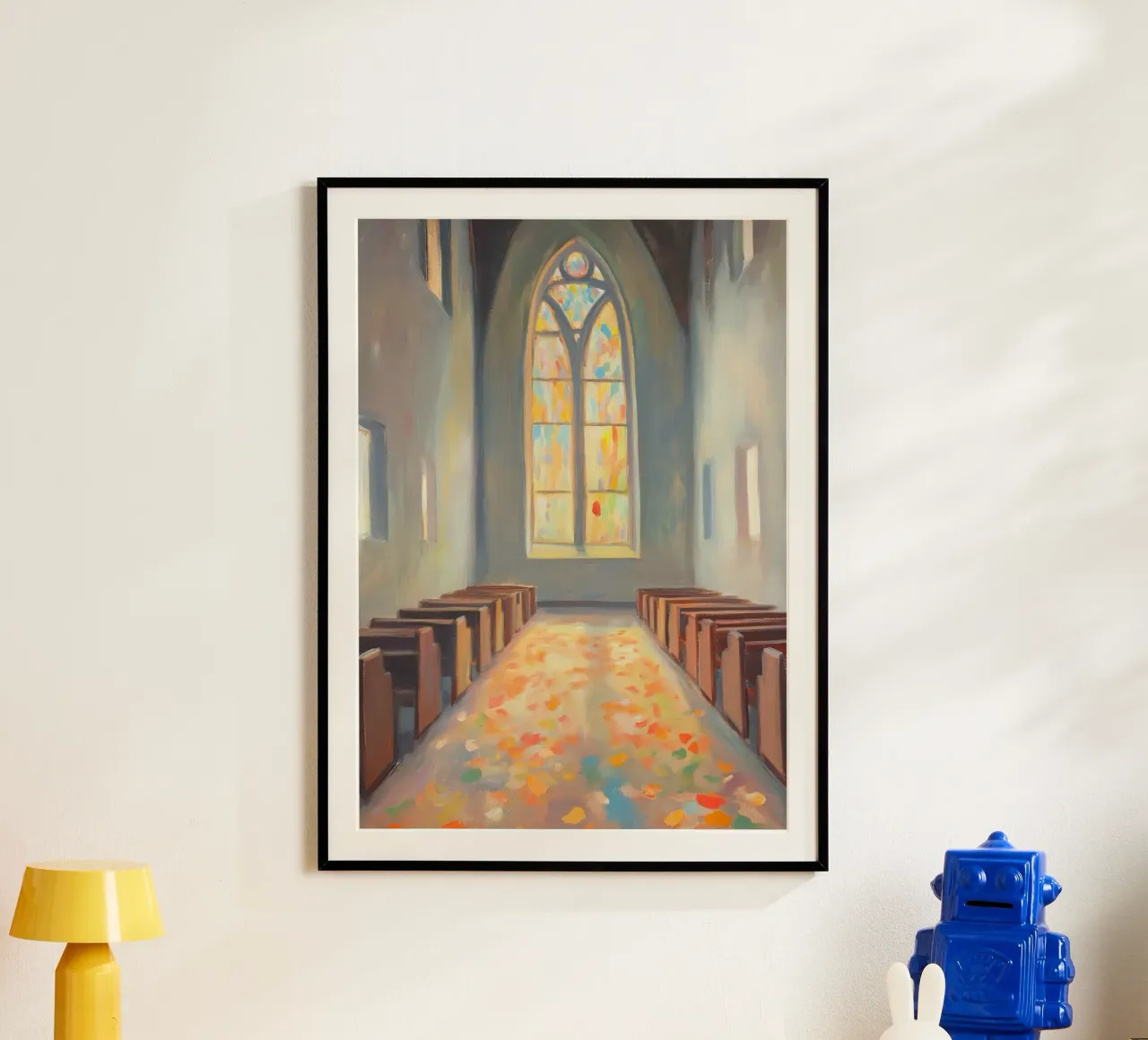 Navata della chiesa, pittura impressionista su vetro colorato poster da vintagepod