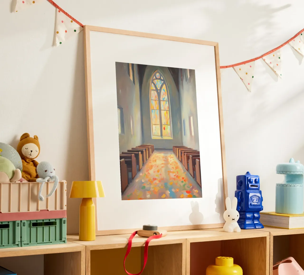 Navata della chiesa, pittura impressionista su vetro colorato poster da vintagepod