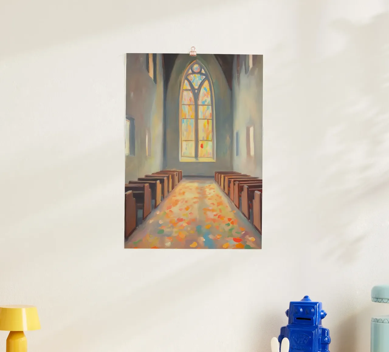Navata della chiesa, pittura impressionista su vetro colorato poster da vintagepod