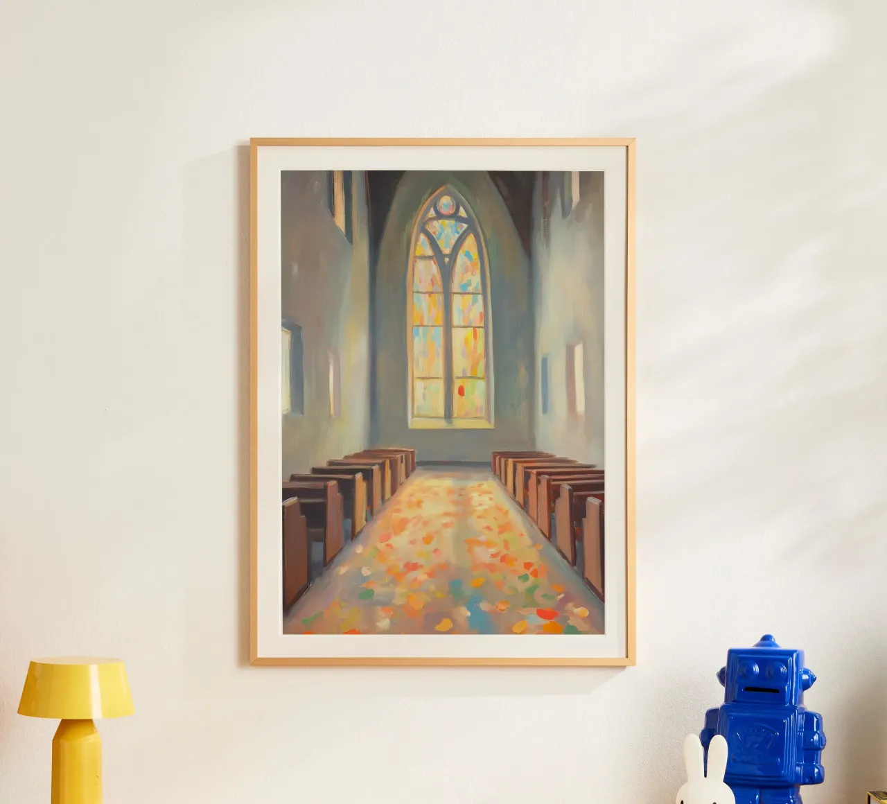Navata della chiesa, pittura impressionista su vetro colorato poster da vintagepod