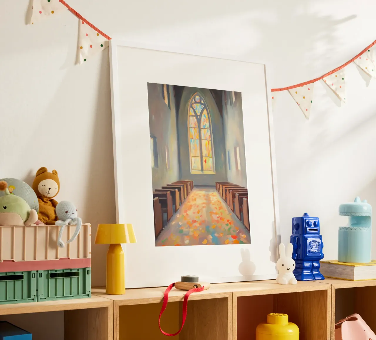 Navata della chiesa, pittura impressionista su vetro colorato poster da vintagepod