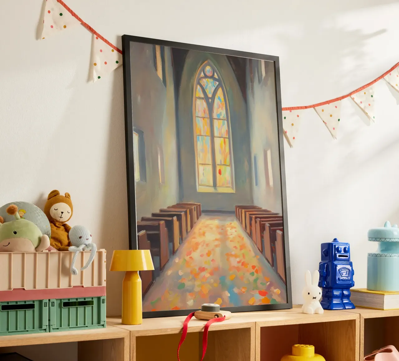 Navata della chiesa, pittura impressionista su vetro colorato poster da vintagepod