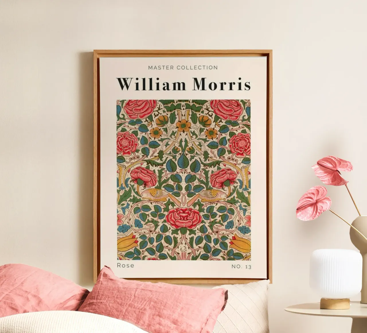 prachtige bloemenprint canvas met Baklijst van komo store