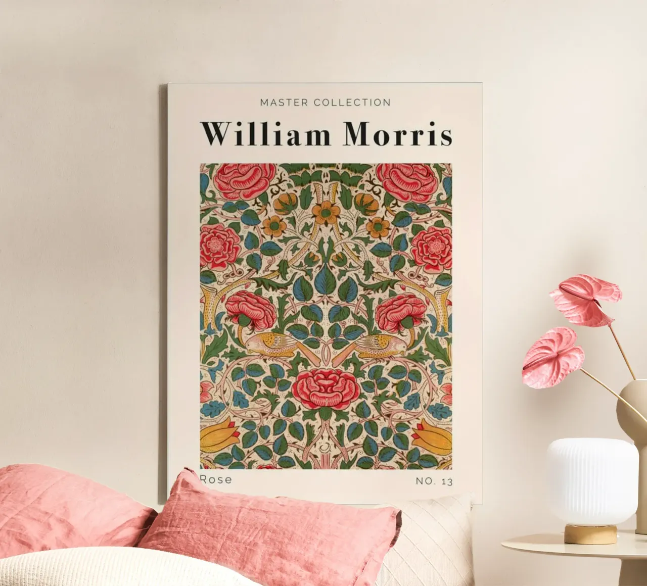 prachtige bloemenprint canvas met Baklijst van komo store