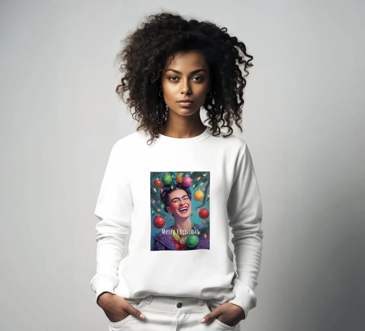 Frida in spirito natalizio felpa da Carinaprint