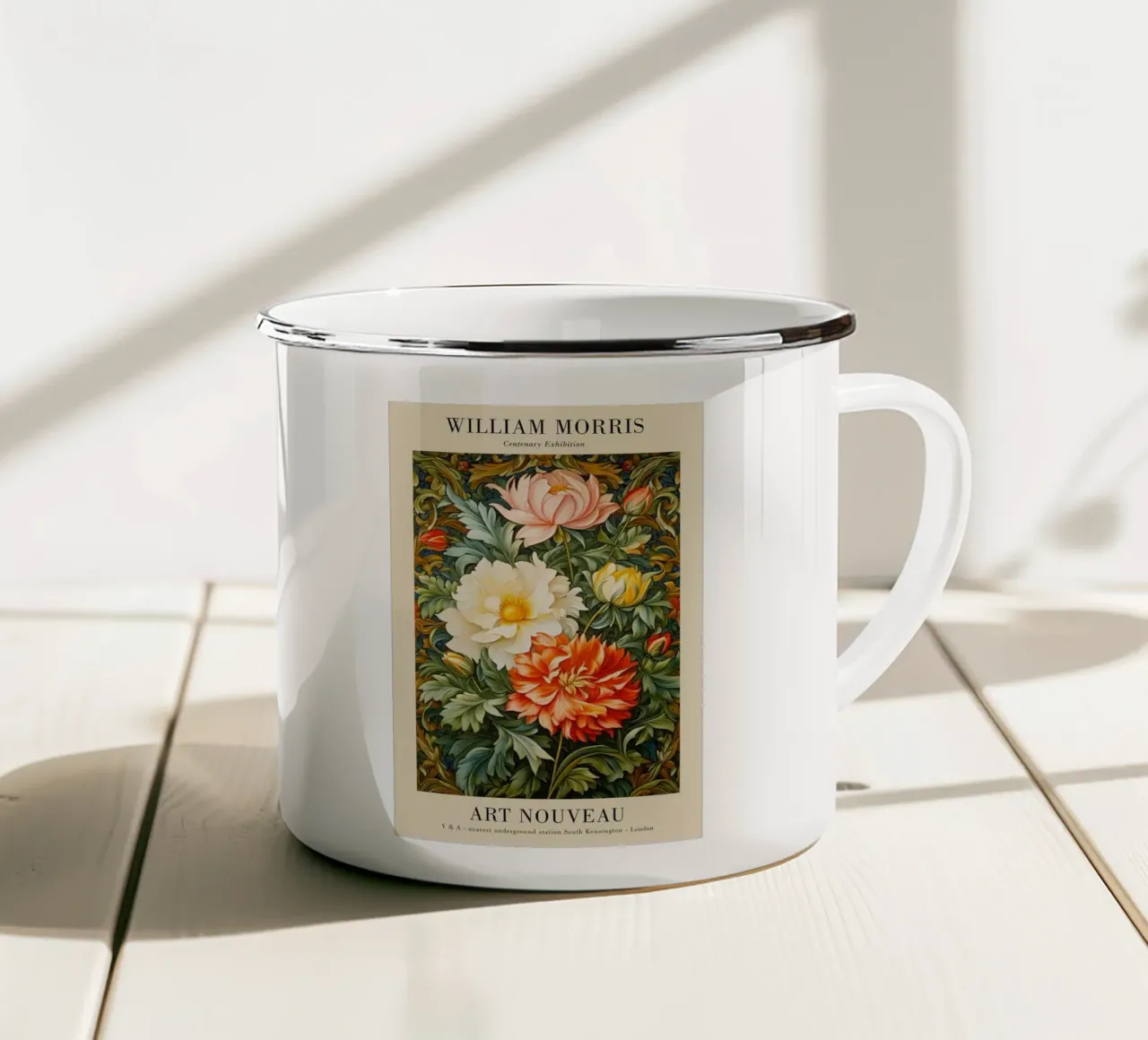 art nouveau morris tazza in smalto da komo store
