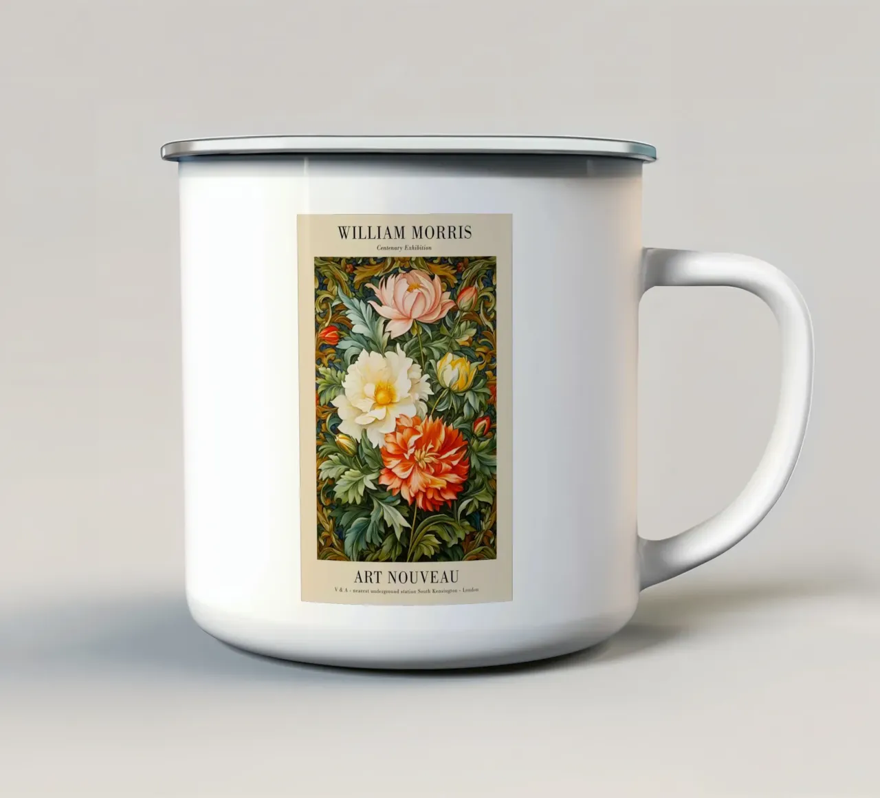 art nouveau morris tazza in smalto da komo store