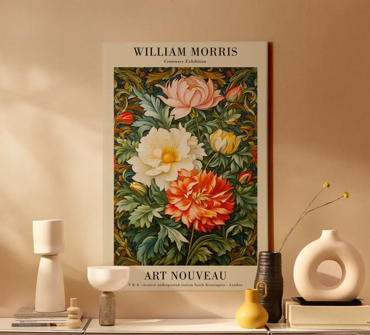 art nouveau morris tela con Cornice a cassetta da komo store