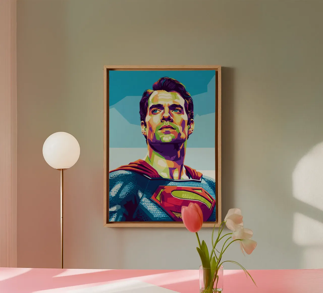 Superman - Henry Cavill pop art tela con Cornice a cassetta da Hantamrata