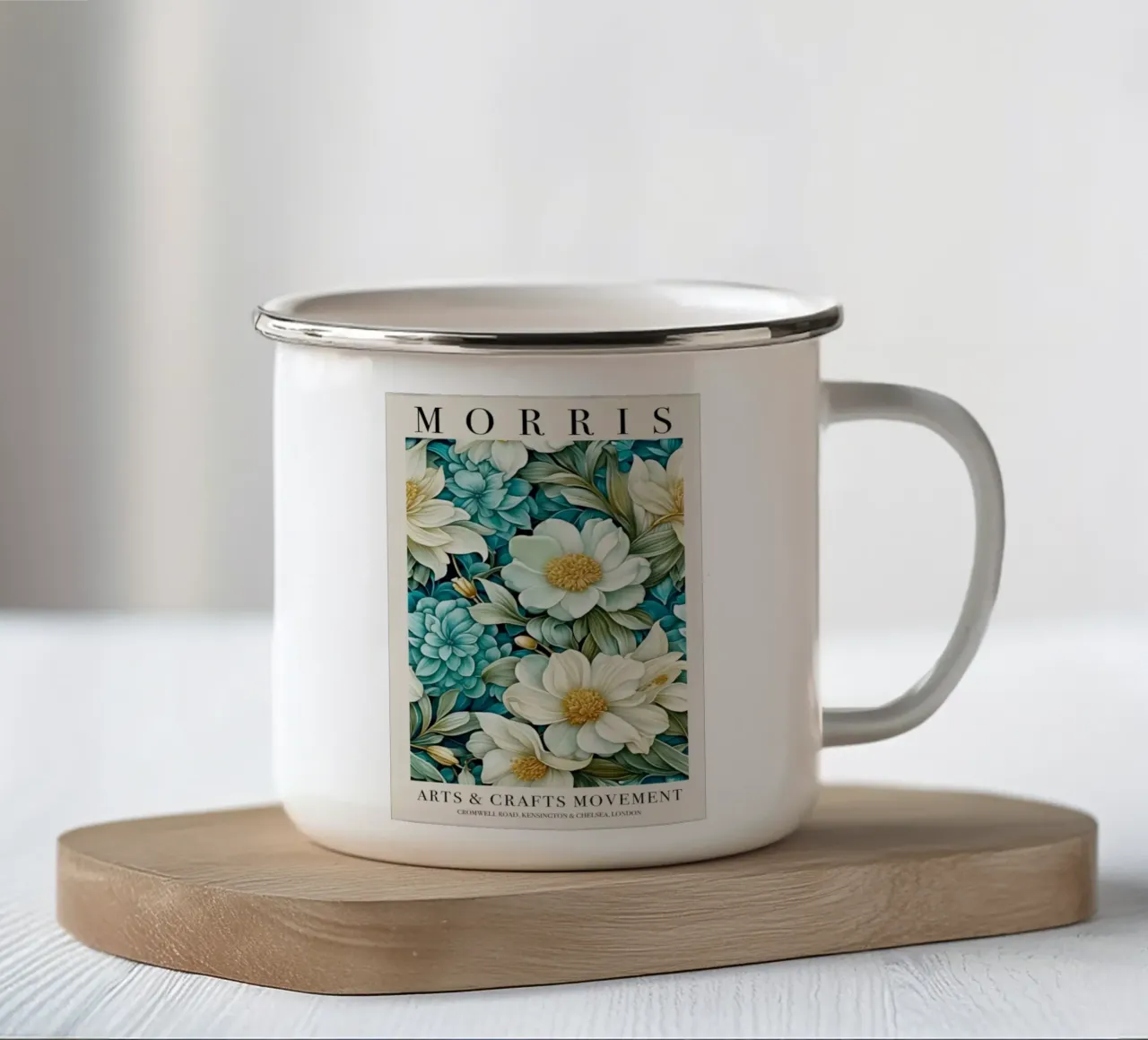 belle rose bianche e blu tazza in smalto da komo store