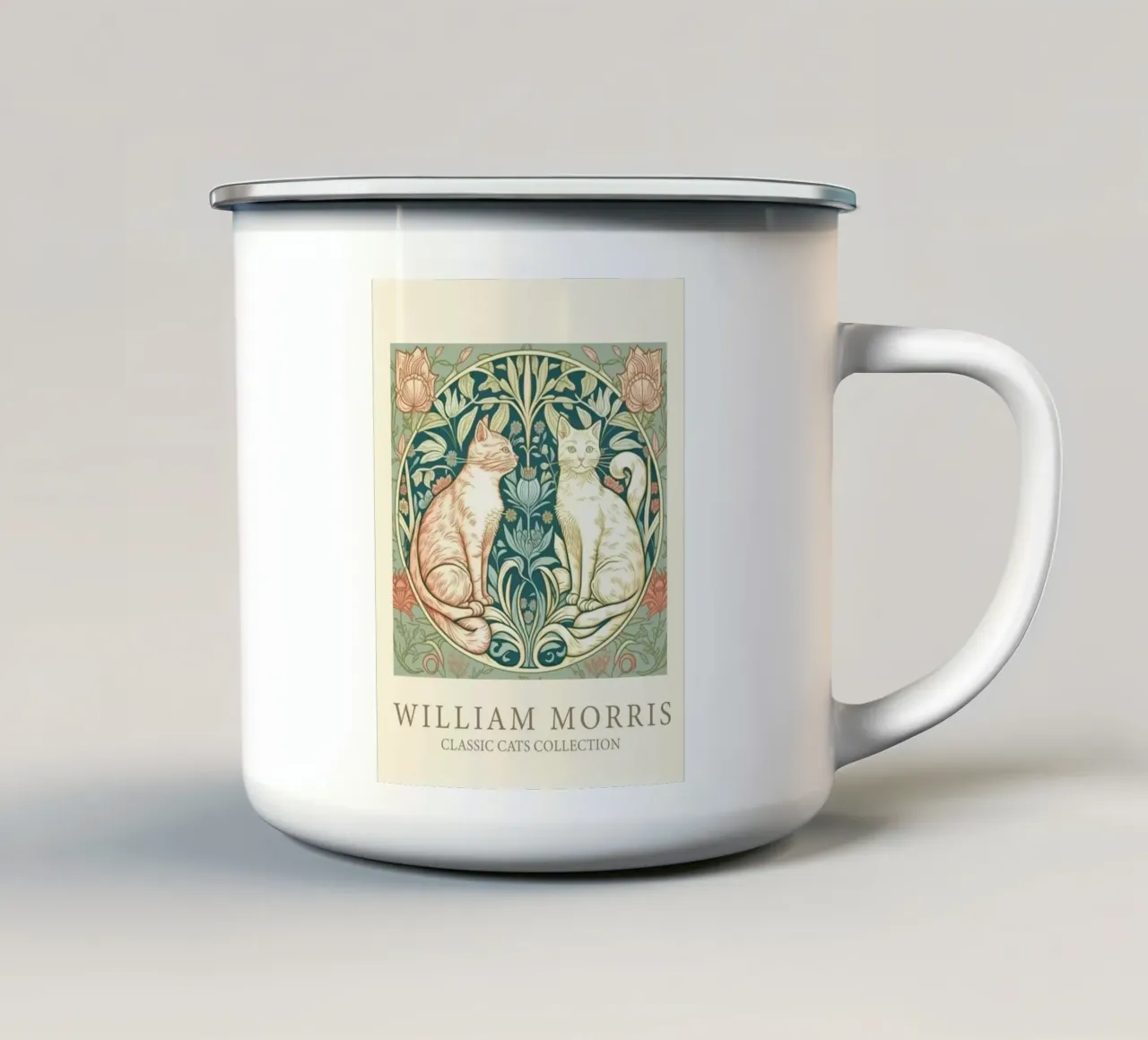 due bellissimi gatti tazza in smalto da komo store