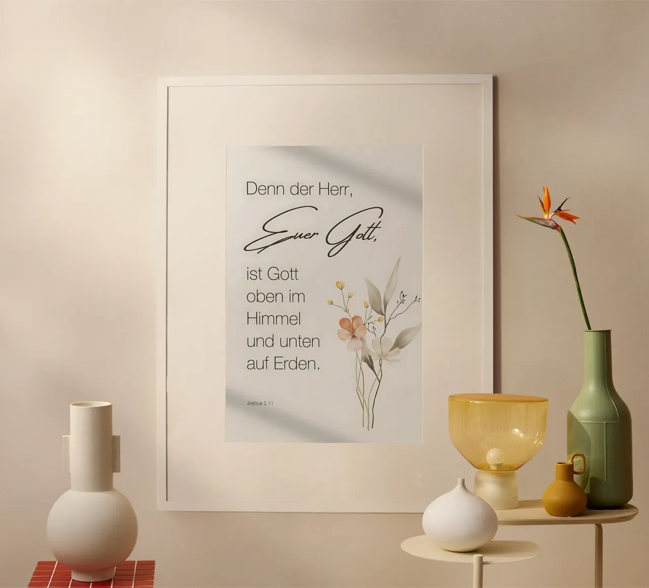 Il tuo Dio - Poster cristiano con versetto biblico Giosuè 2,11 poster da maluniq
