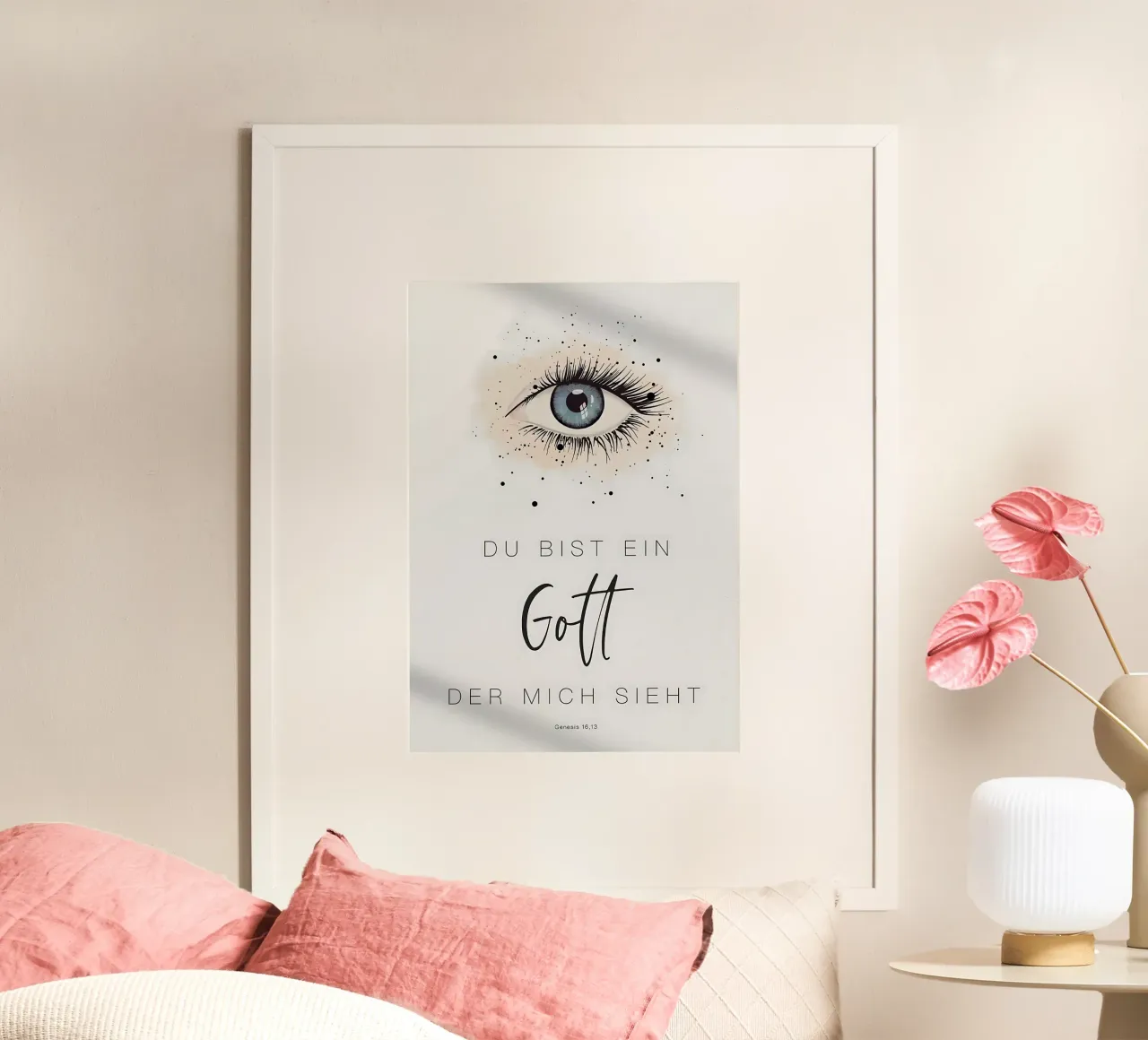 Tu sei un Dio che mi vede - Poster biblico poster con telaio in legno da maluniq