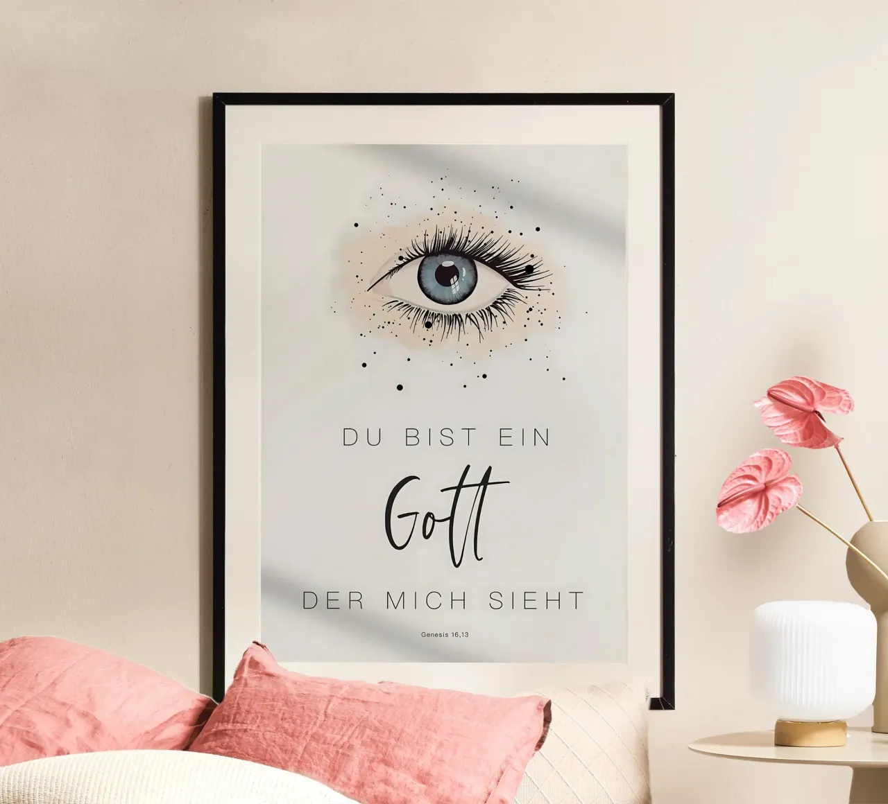 Tu sei un Dio che mi vede - Poster biblico poster con telaio in legno da maluniq