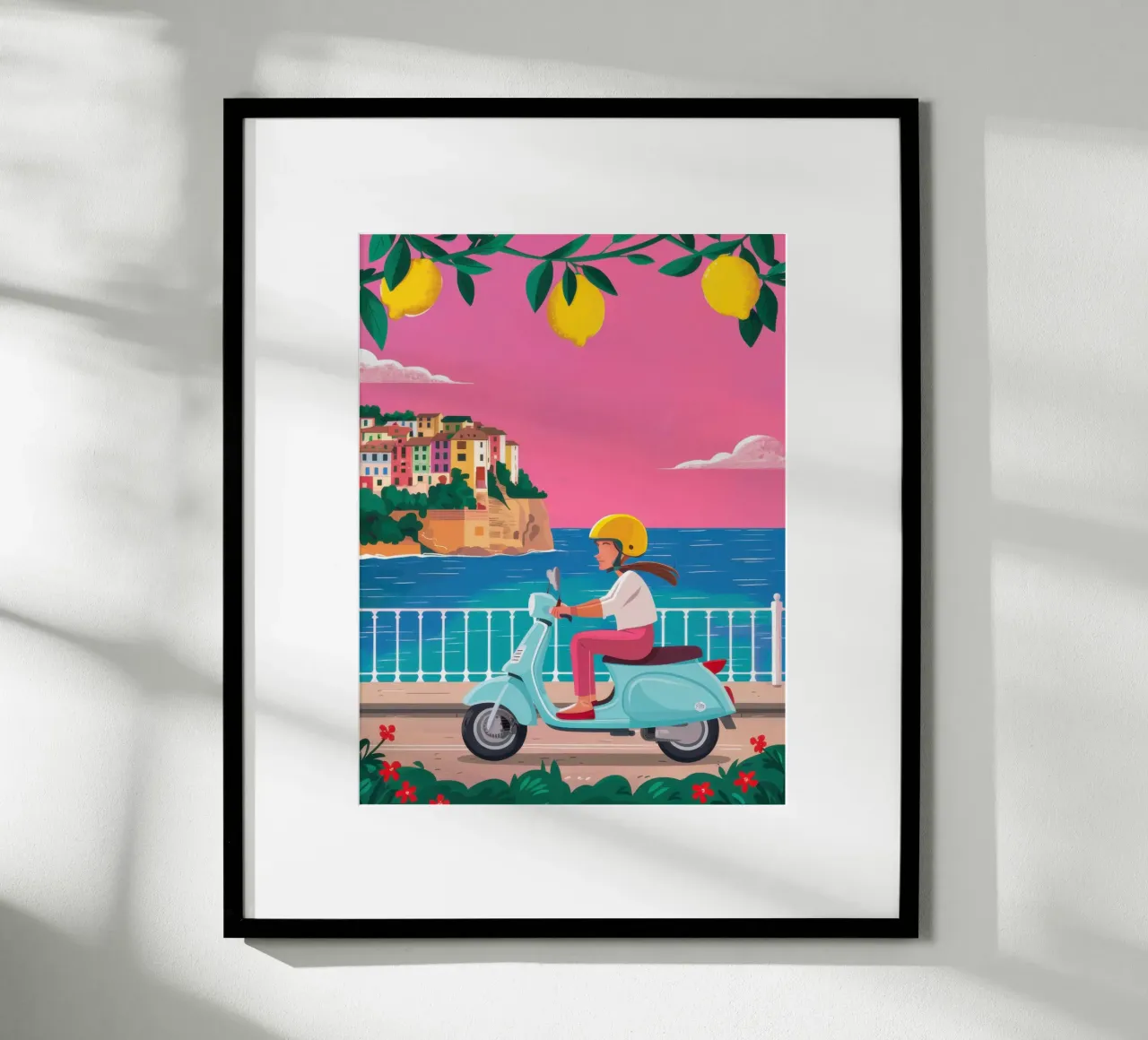 Giocare con lo scooter sulla costa poster da Heaven Craft