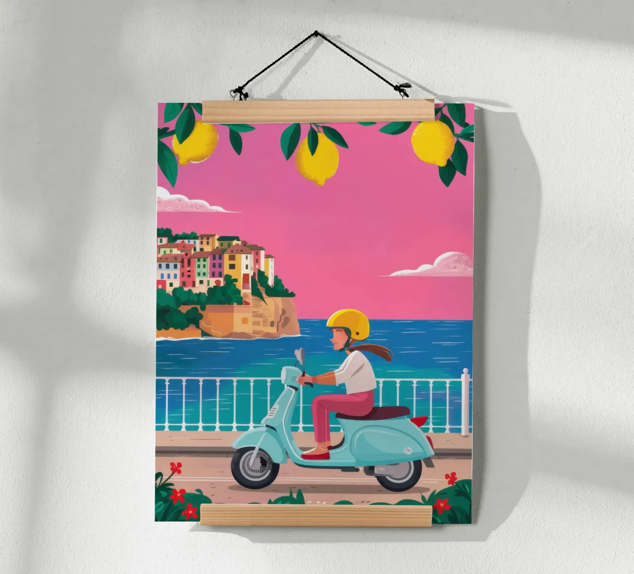 Giocare con lo scooter sulla costa poster da Heaven Craft